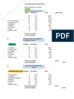 Costo de Produccion - Quimicos