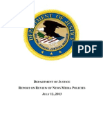Justice Department Report On Review of News Media Policies