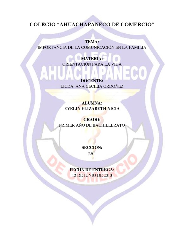 Importancia de La Comunicación en La Familia | PDF | Comunicación no ...