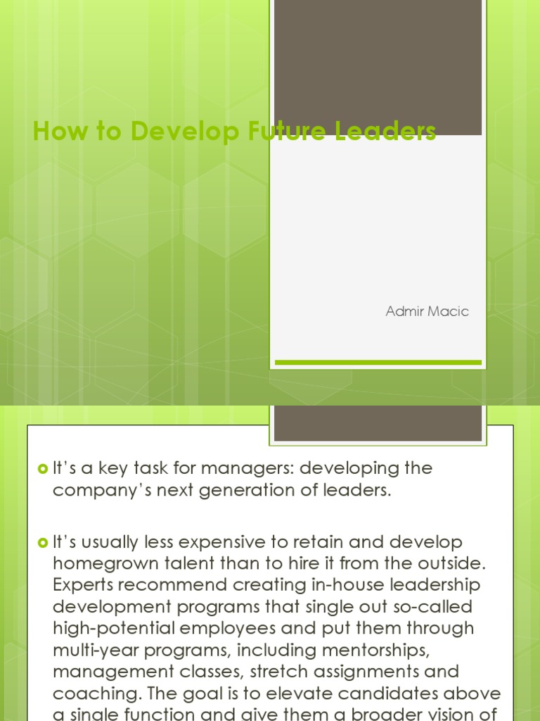 Developing Future Leaders in Business | PDF