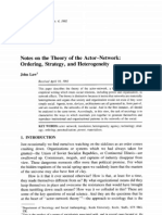 Notes On The Theory of The Actor-Network: Ordering, Strategy, and Heterogeneity