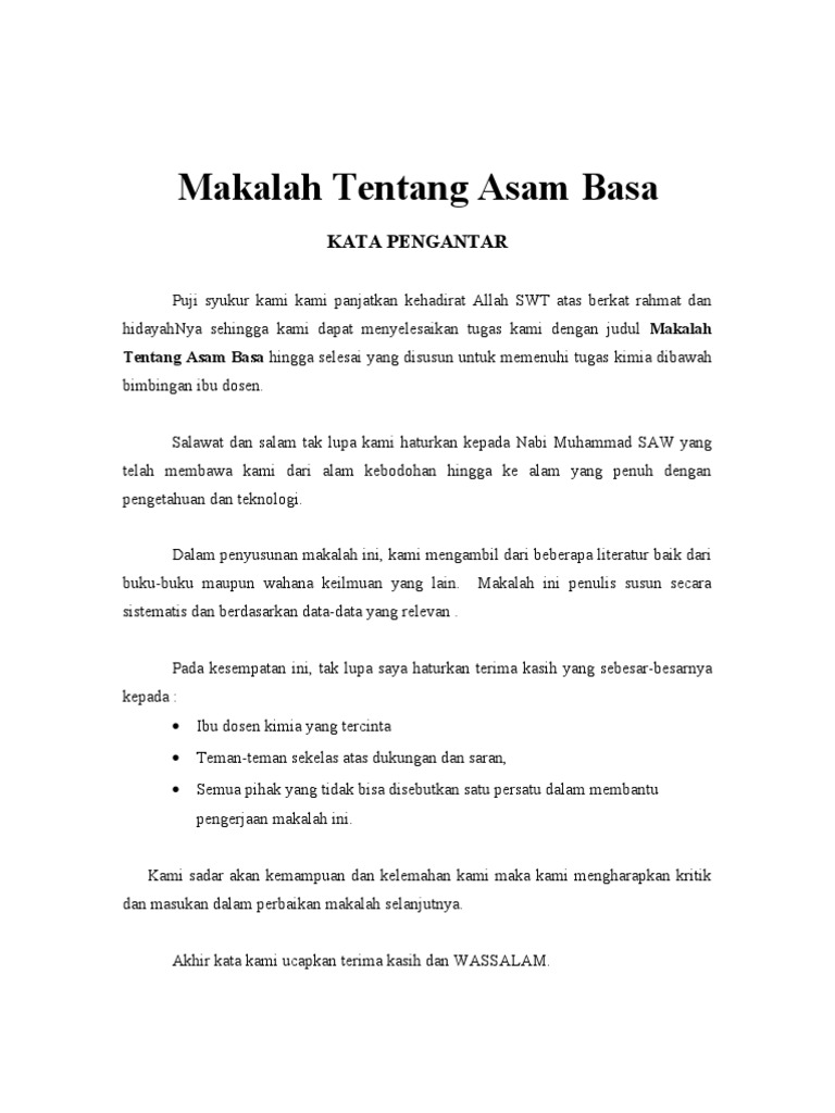 Makalah Asam Basa