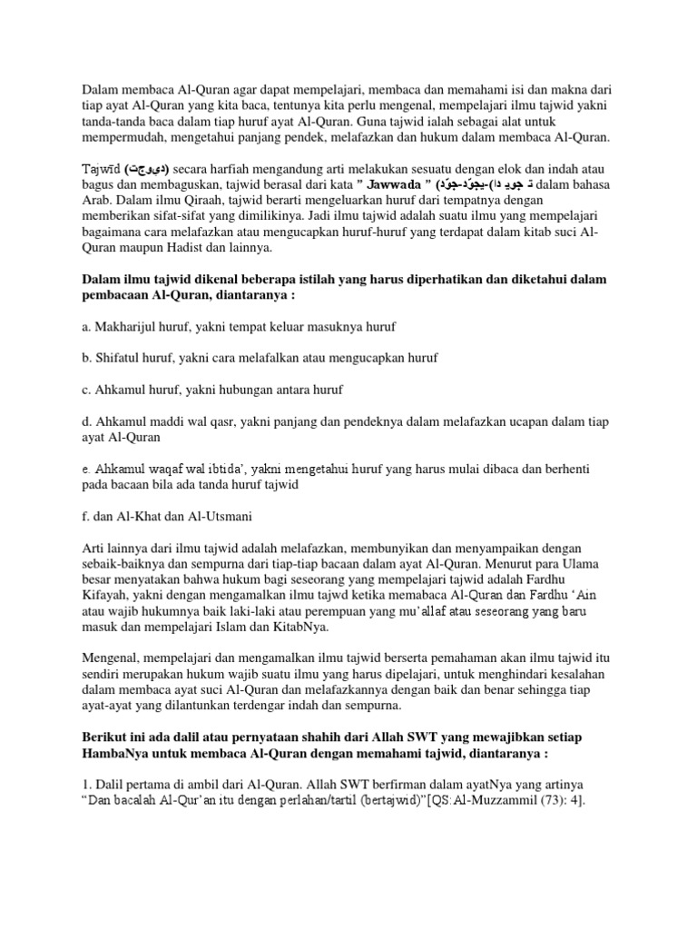 Contoh Idgham Mutaqaribain Beserta Surah Dan Ayatnya