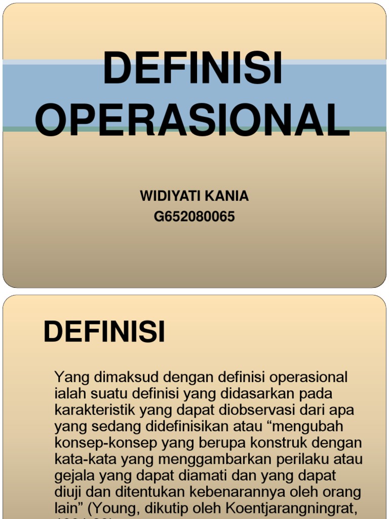 Definisi Operasional dan Pendekatannya | PDF
