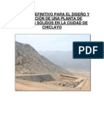 Estudio Definitivo para El Diseño y Operación de Una Planta de Residuos Sólidos en La Ciudad de Chiclayo