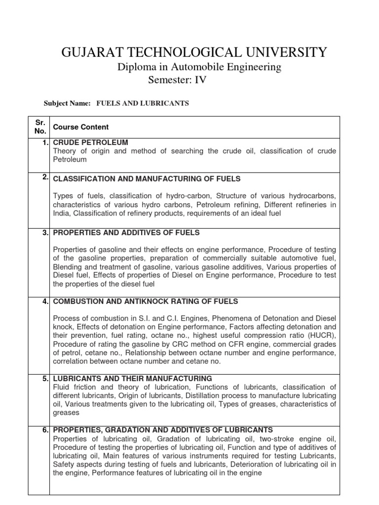 Fuels and Lubricants PDF Gasoline Oil Refinery