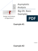 Asymptotic Analysis Big-Oh: Basic Examples: Design and Analysis of Algorithms I