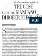 Due o tre cose che mi mancano di Roberto Bolaño, di Santiago Gamboa - la Repubblica 13.07.2013