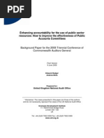 Enhancing Accountability For The Use of Public Sector Resources: How To Improve The Effectiveness of Public Accounts Committees