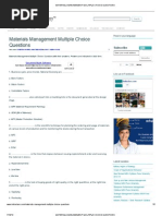 Download Materials Management Multiple Choice Questions by gamer1151 SN153545916 doc pdf