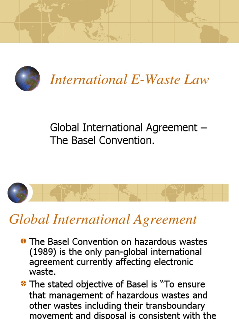 International EWaste Law Electronic Waste Waste