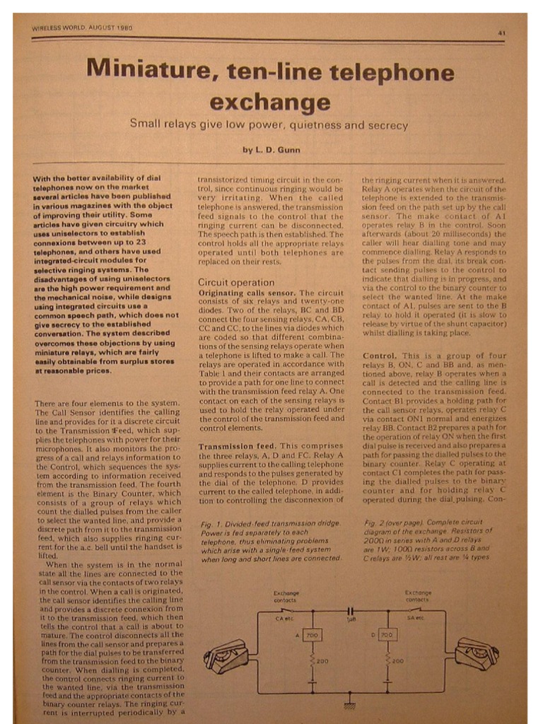 10 Line Telephone Intercom Exchange | PDF | Technology & Engineering