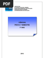 Prova Ciencias 7ano