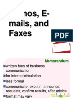 Topic 8 Memos, E-Mails, and Faxes