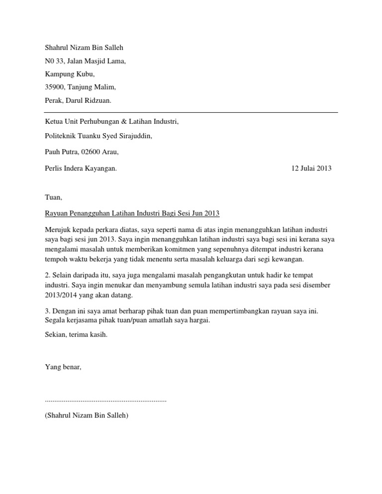 Surat Penangguhan Li