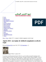 LE QUOTIDIEN D'ALGERIE » Algérie 2012 _ un régime de vieillards sanguinaires en fin de règne