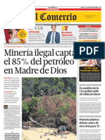 EC-13072013 - El Comercio - Portada Madre de Dios Petroleo