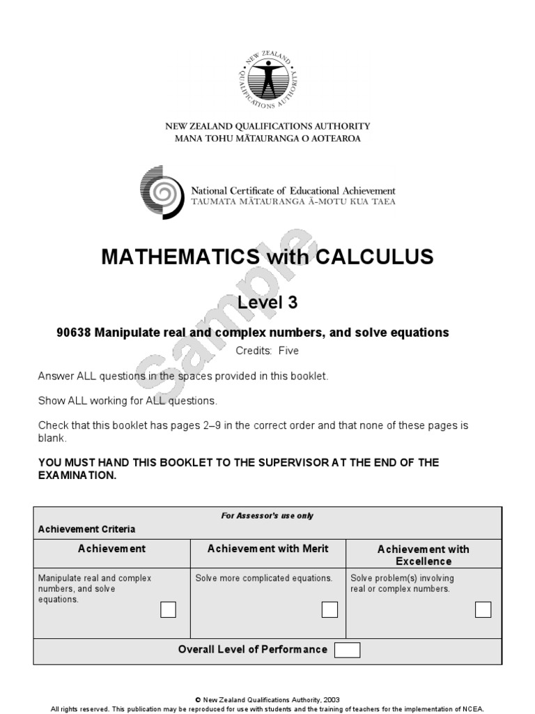 Level 3 Complex Numbers Exam Paper | PDF | Complex Number | Teaching ...