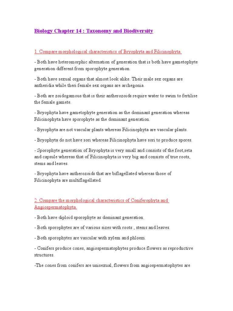 Biology Sem 3 Chapter 14 | PDF | Sex Organ | Pinophyta