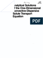 Analytical Solutions of The One Dimensional Convective-Dispersive Solute Equation