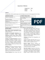 Quantitative Methods Course Overview