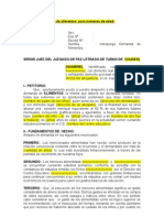 Modelo de Escrito Para Demanda de Alimentos Menores de Edad