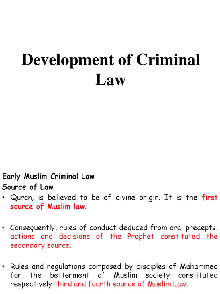 Evolution of Muslim Criminal Law | PDF | Crime & Violence | Crime Thriller