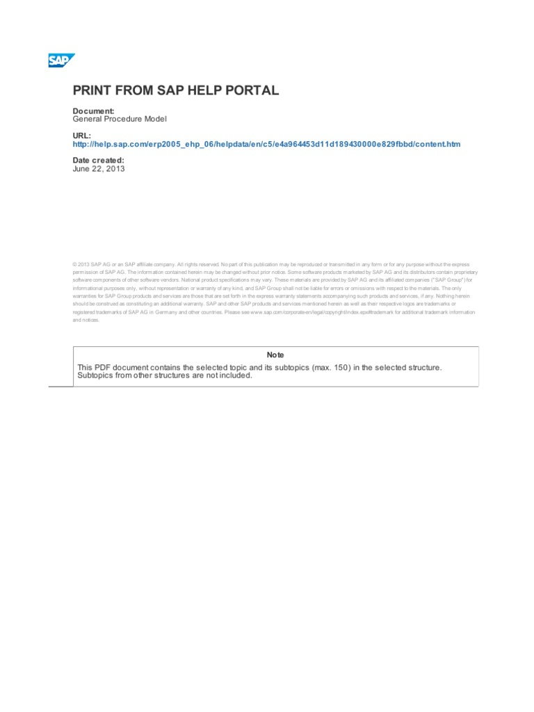 Print From Sap Help Portal: Document: Url: Date Created | PDF ...