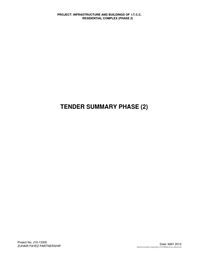 ITCC Residential Complex Phase 2 Tender | PDF | Saudi Arabia | Business