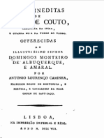 Obras Inéditas de Diogo Do Couto: Vida de Vasco Da Gama, Vida de Diogo Do Couto: Oraração, Treslado, Cartas