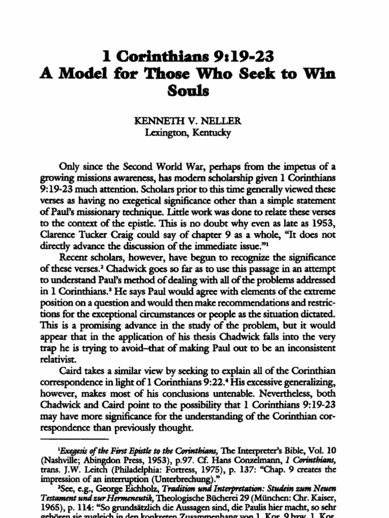 1 Cor 919 23 First Epistle To The Corinthians Paul The