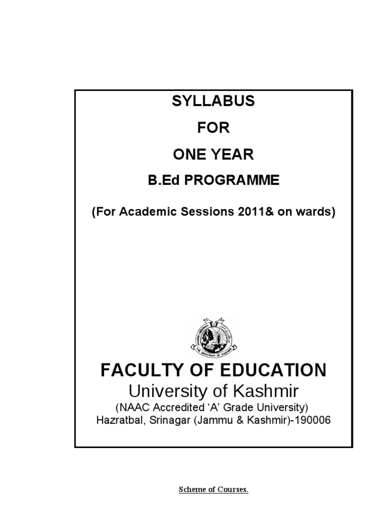 B.Ed First Semester Syllabus Kashmir University | PDF | Creativity ...