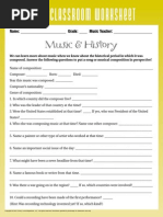 music history worksheet classical period music composers