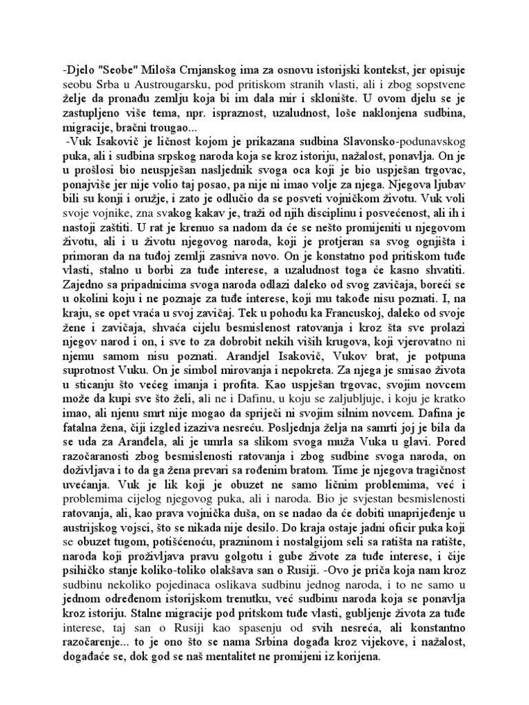 Seobe, Milos Crnjanski | PDF