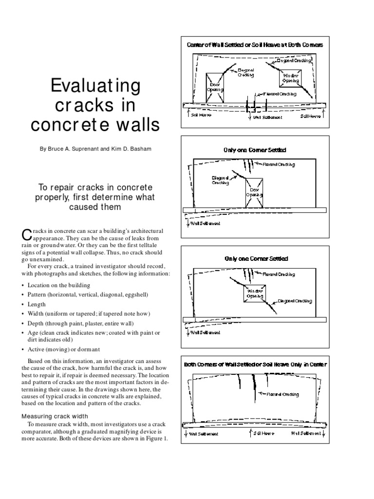 Evaluating Cracks in Concrete Walls - tcm45-342514 | PDF | Fracture ...