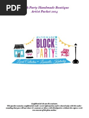 Artist Packet for Block Party Handmade Boutique