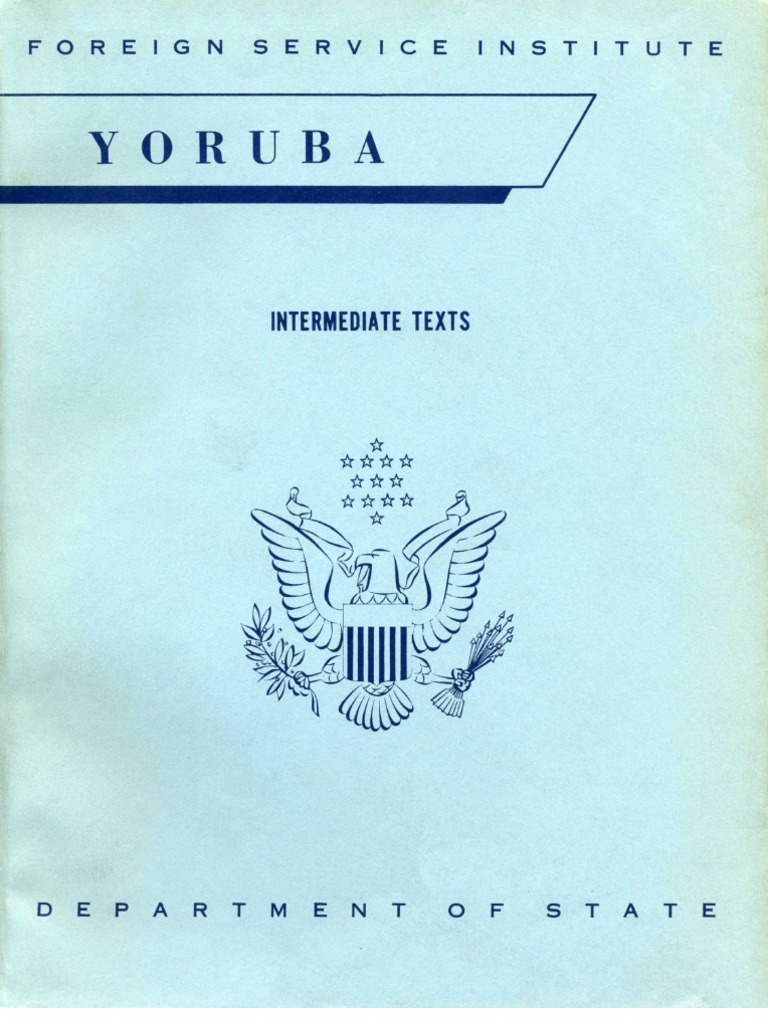 Learn Yoruba FSI Intermediate Course PDF Tone (Linguistics) Vocabulary