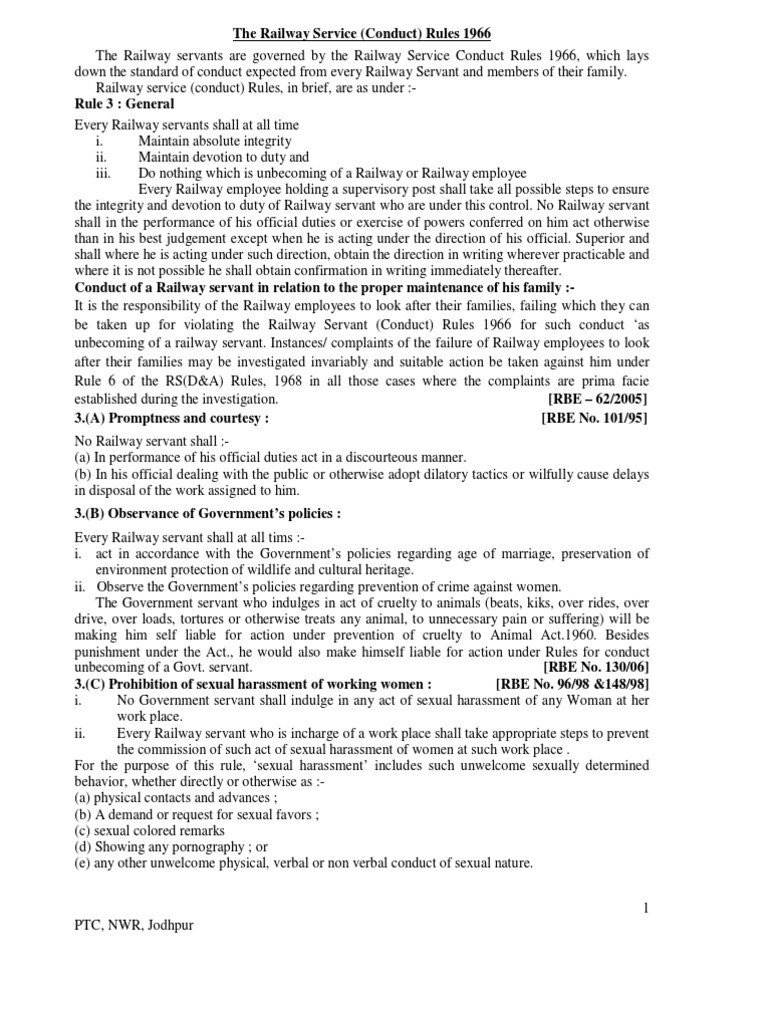 Conduct Rules 1966 PDF Sexual Harassment United Kingdom