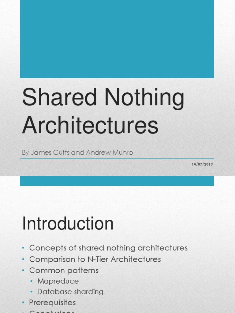 Understanding Shared Nothing Architecture | PDF | Scalability | Load ...