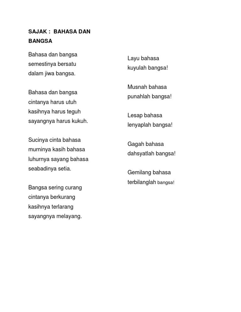 Sajak Bahasa Jiwa Bangsa