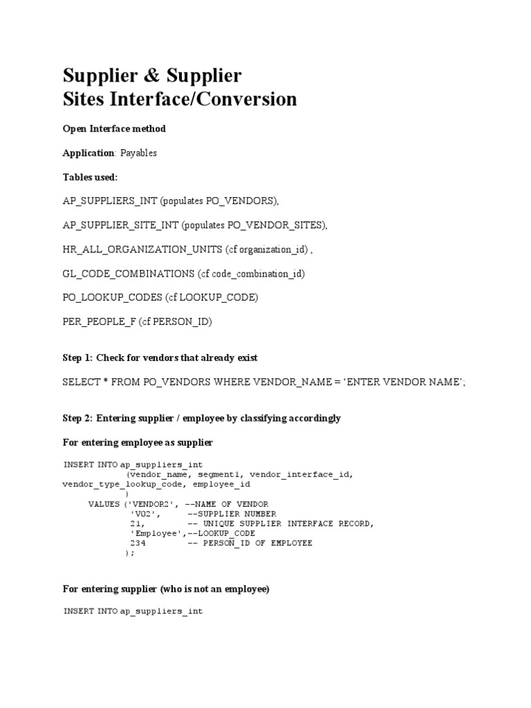 Supplier Interface and Conversion Guide | PDF | Application Programming ...
