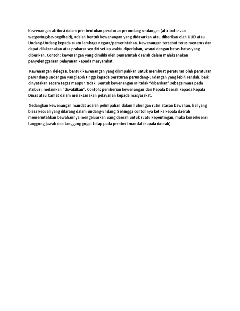Contoh Dari Atribusi Mandat Dan Delegasi