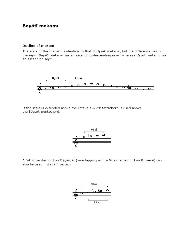 Bayâtî Makamı | PDF