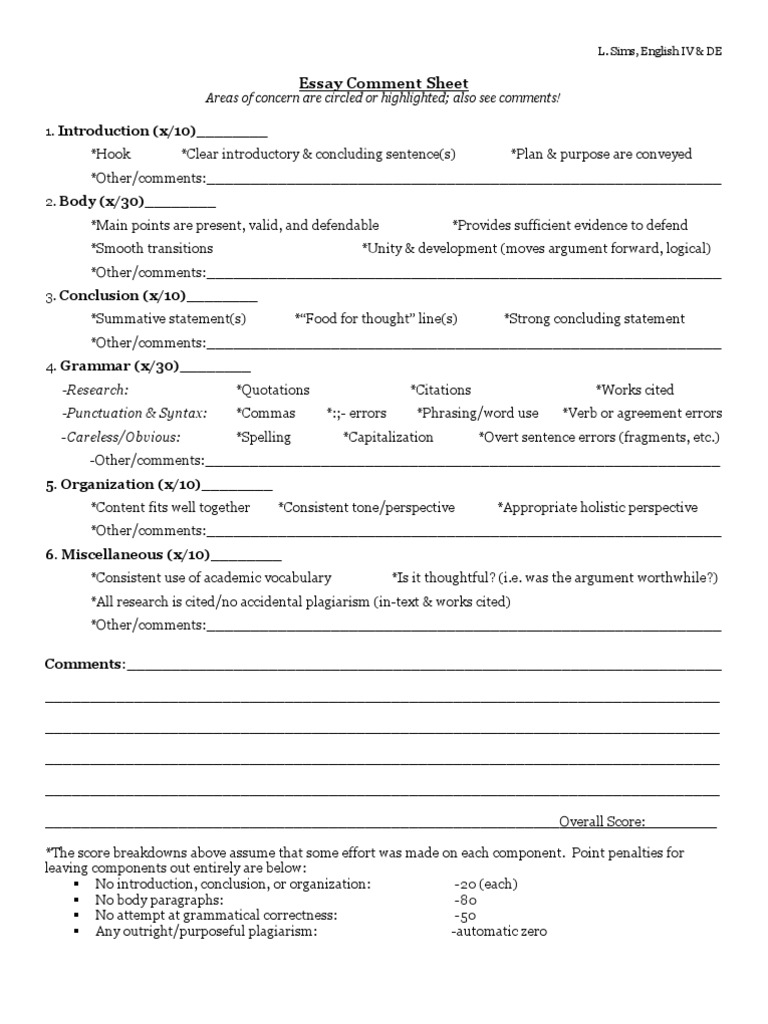 Thesis review comments sample image