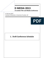 FILM and MEDIA 2013 1. Draft Conference Schedule