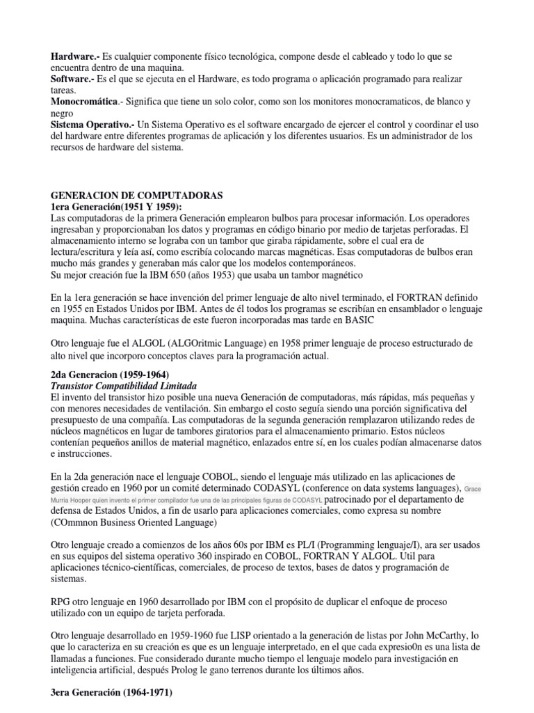 Conceptos Basicos de Hardware y Posibles Soluciones en Software | PDF ...
