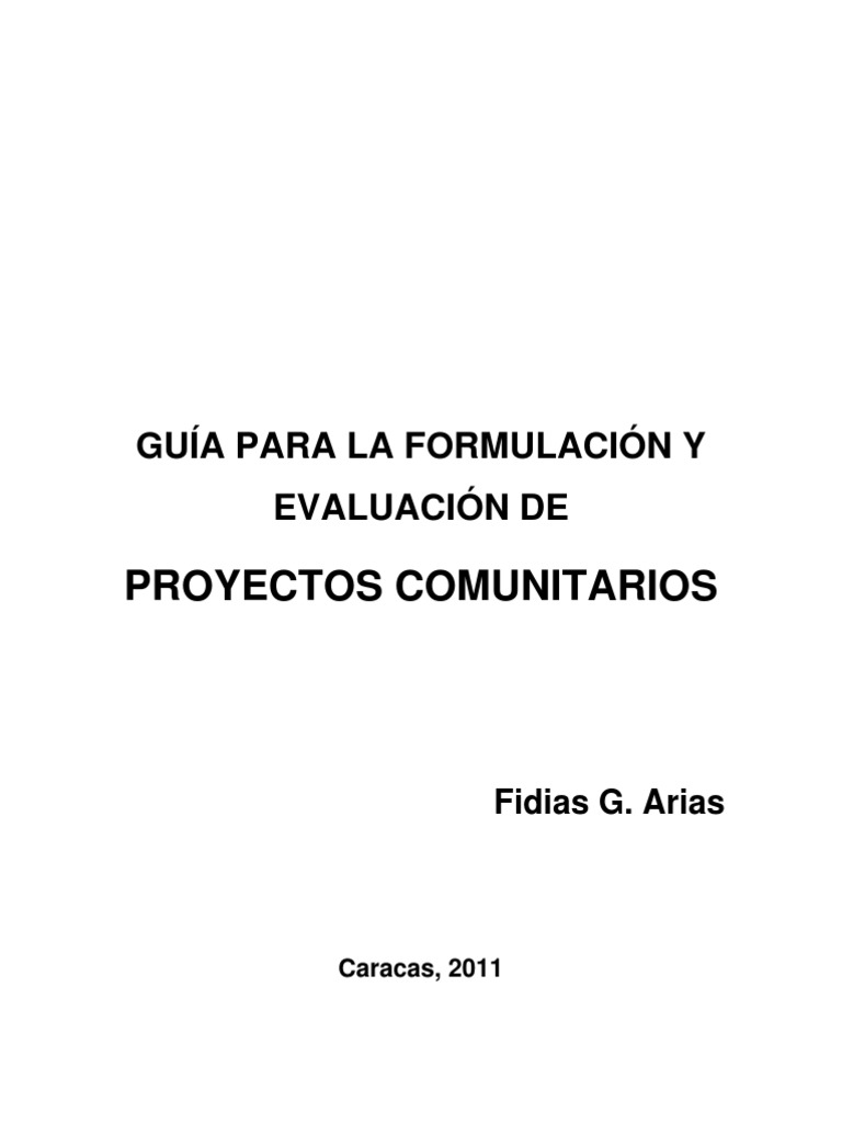Guía para Proyectos Comunitarios | PDF | Planificación | Toma de decisiones