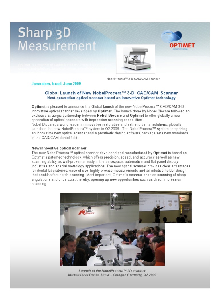 Procera 3-D Scanner Launch | PDF | Image Scanner | Computer Aided Design