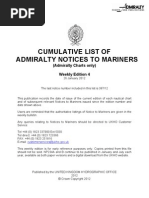 Cumulative List of Admiralty Notices To Mariners: (Admiralty Charts Only) Weekly Edition 4