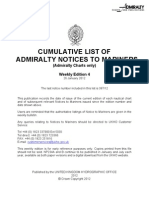 Cumulative List of Admiralty Notices To Mariners: (Admiralty Charts Only) Weekly Edition 4